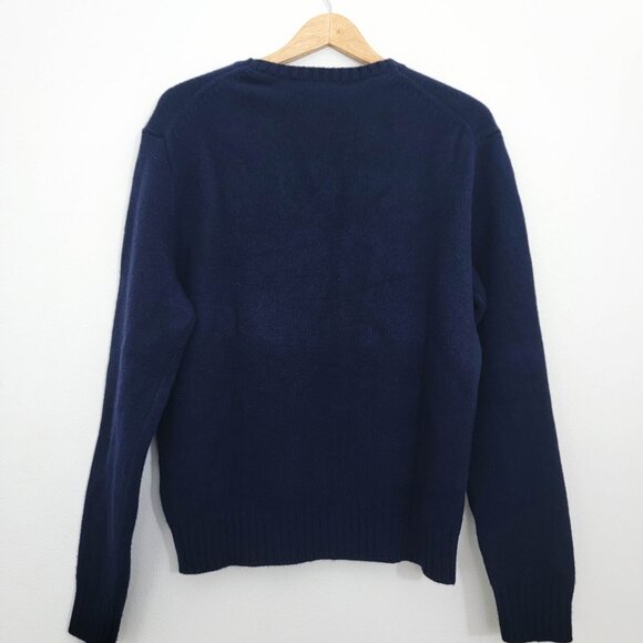 Polo Ralph Lauren Heritage Bear Wool Crewneck Sweater in Navy Blue - Picture 6 of 10